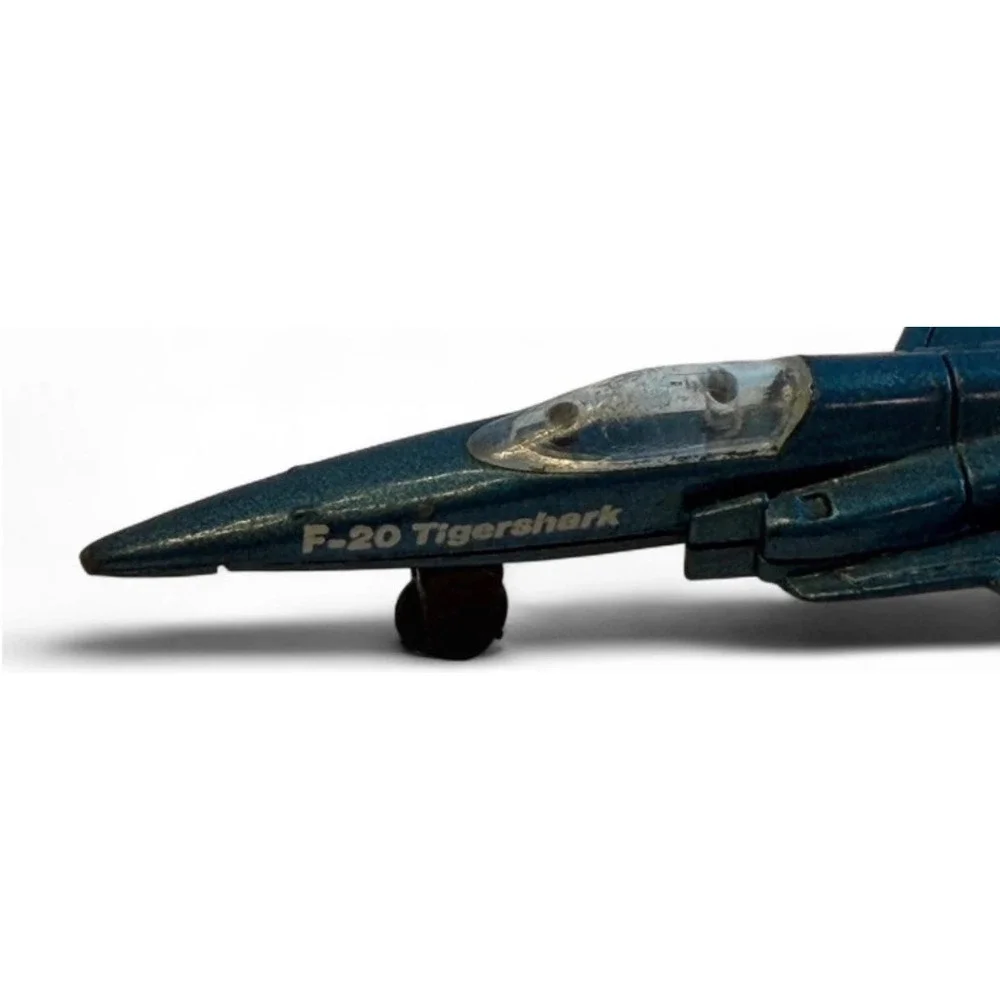 Vintage F-20 Tigershark Diecast Fighter Jet Metallic Blue Military Plane A212